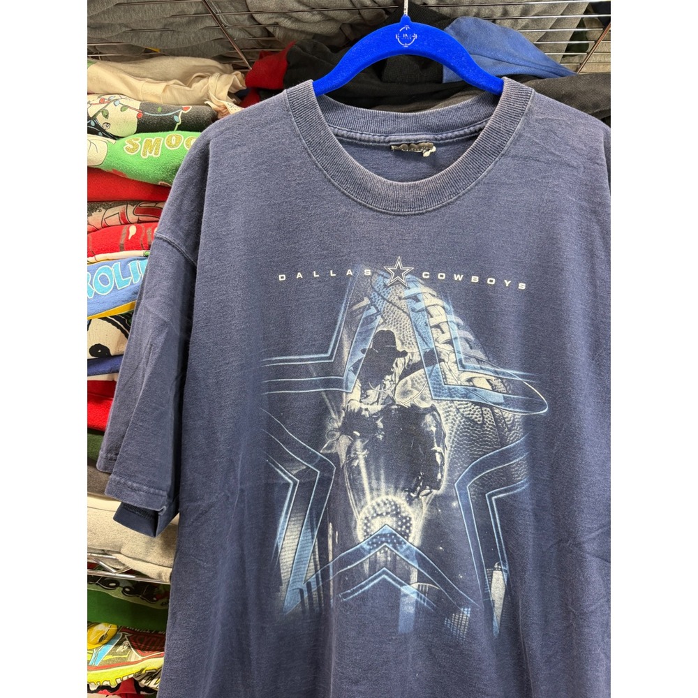 Vintage Dallas Cowboys Graphic T-Shirt Mens XL Navy Blue NFL Football Star Tee